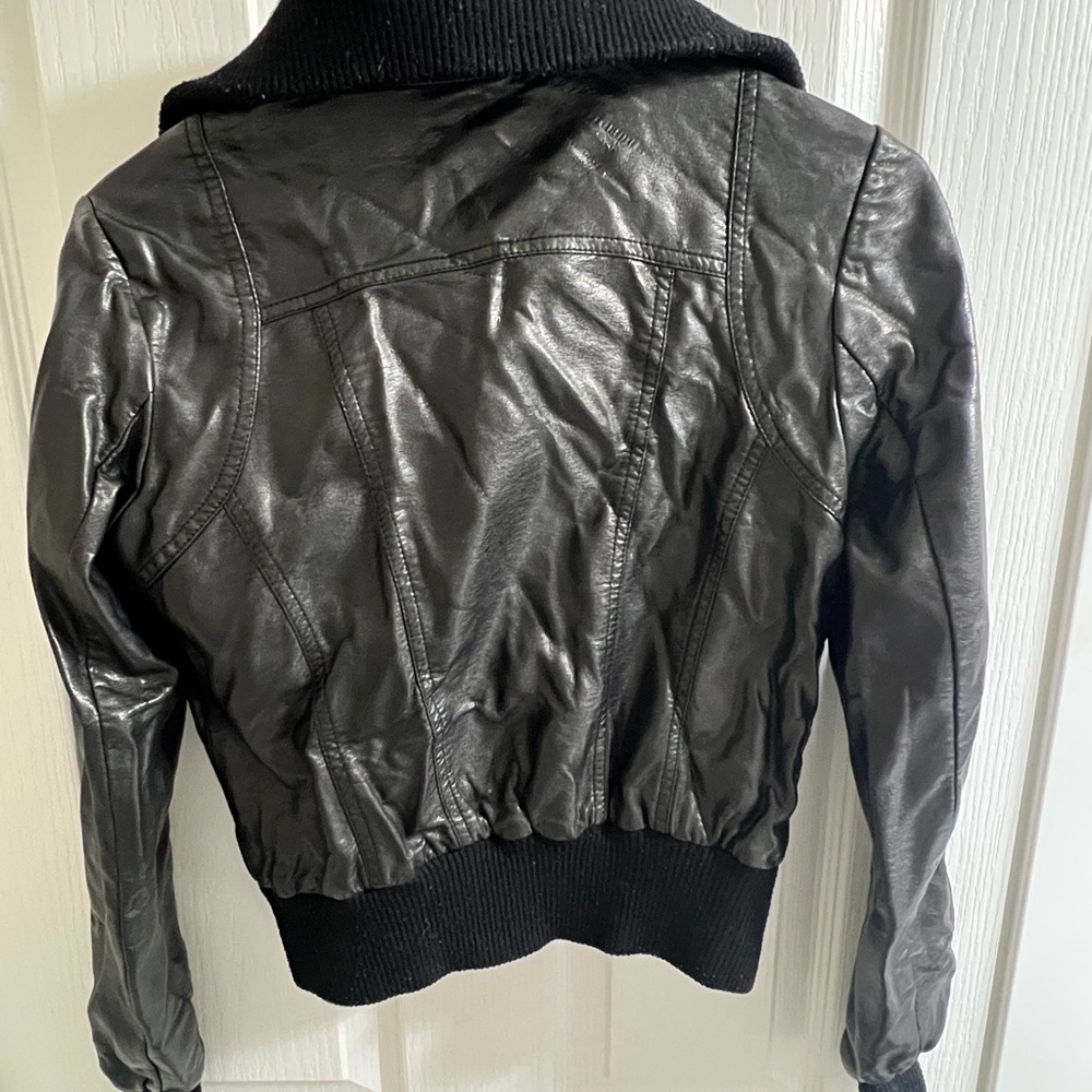 Silence + Noise Black Leather Jacket - Picture 2 of 9